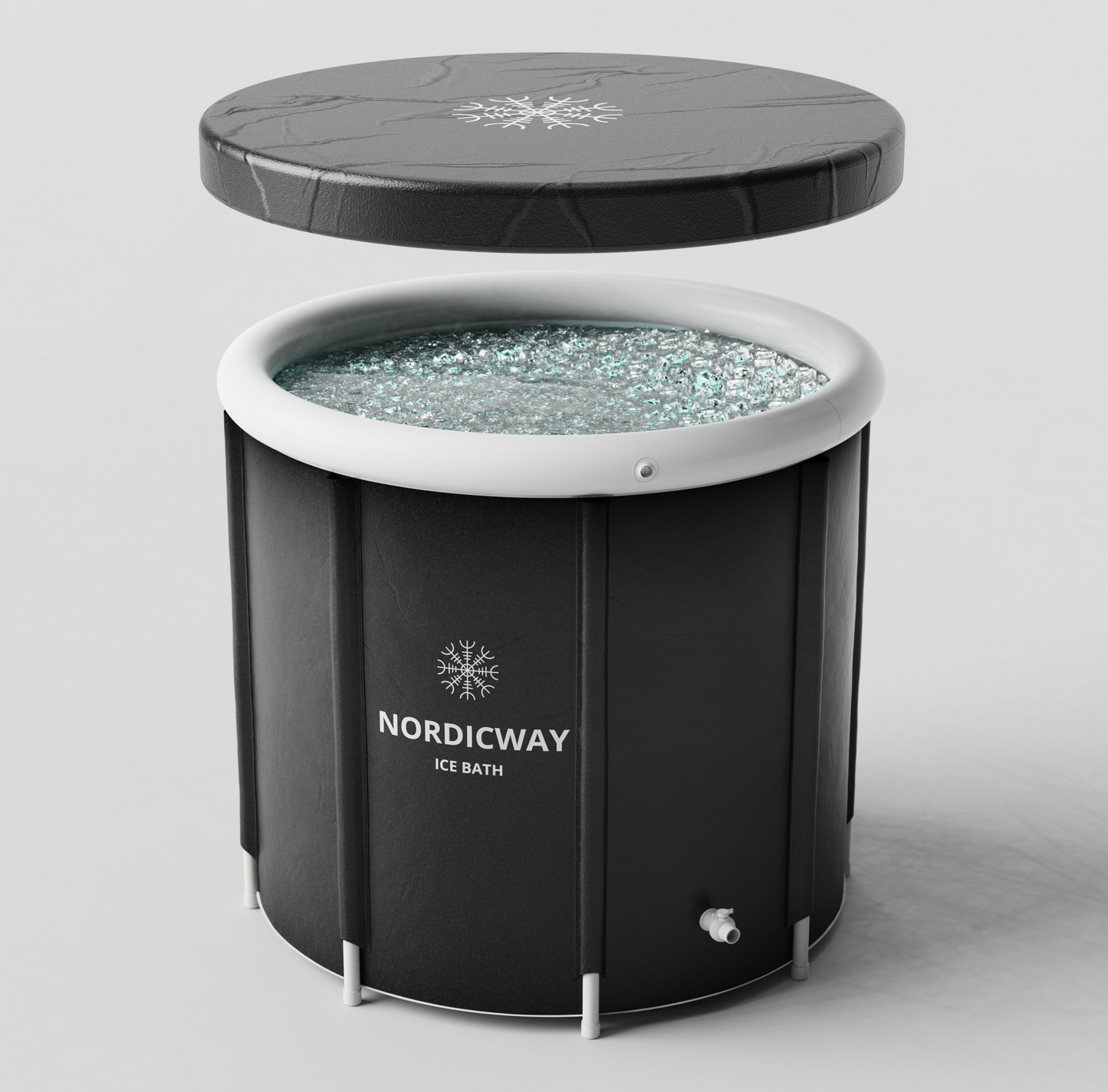 nordicway ice bath tub which is fully portable on grey 