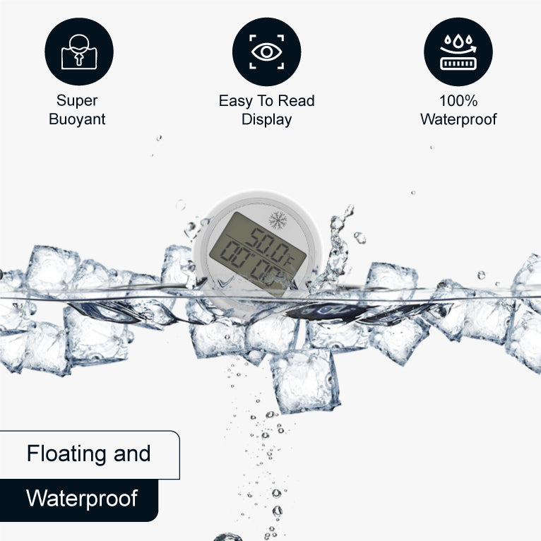 floating and waterproof ice tub thermometer and timer